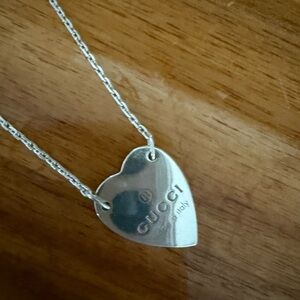 Gucci Silver Heart Necklace